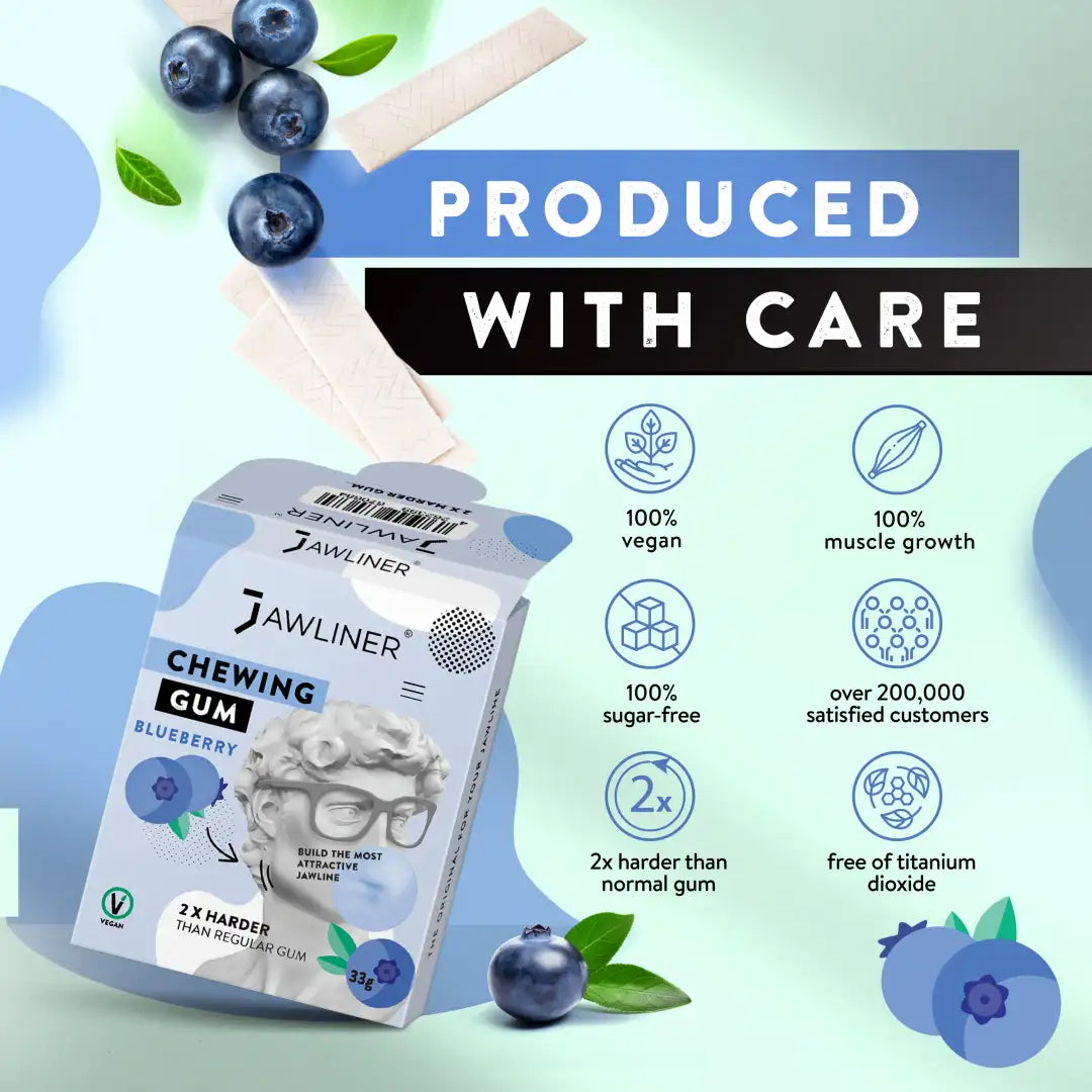 JAWLINER® Fitness Chewing Gum Blueberry 🫐  2xharder