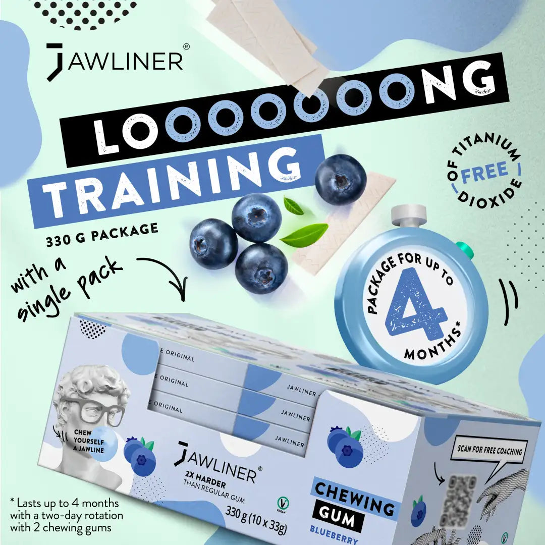 JAWLINER® Fitness Chewing Gum Blueberry 🫐  2xharder