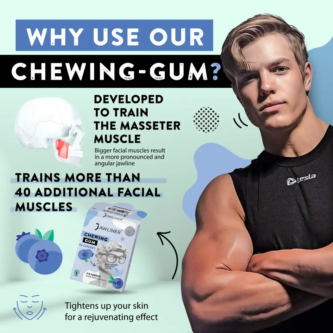JAWLINER® Fitness Chewing Gum Blueberry 🫐  2xharder